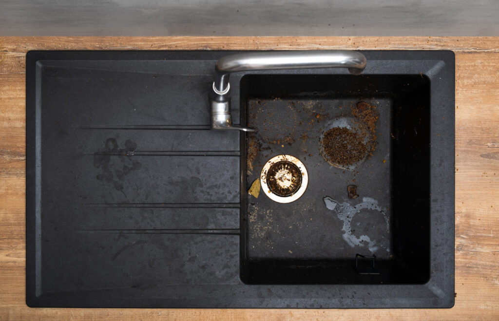 dirty granite kitchen sink black with leftover bit 2025 01 09 07 45 58 utc
